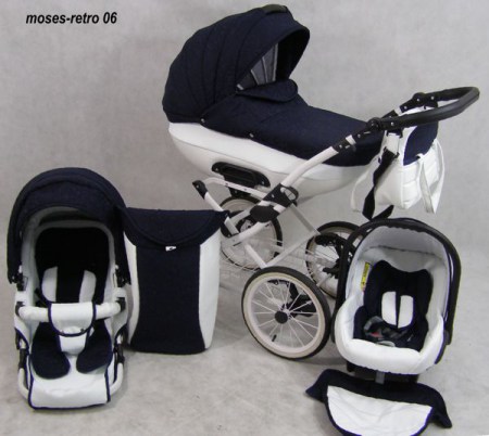 Moss Azul marino carrito de bebé 3 piezas